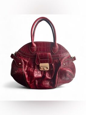 VINTAGE Y2k Maxx New York red croc embossed bag